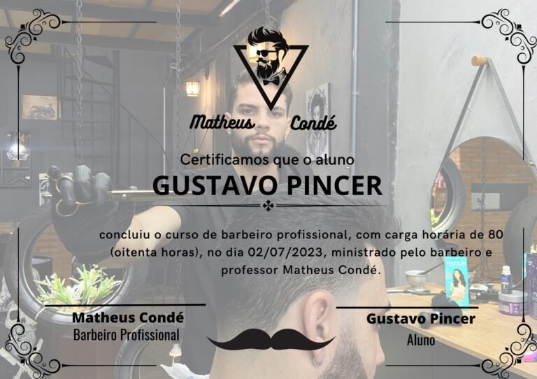 Certificado do curso do Matheus Condé